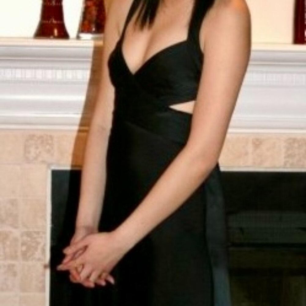 BCBGMaxAzria Black Maxi Dress with Cutout Sides